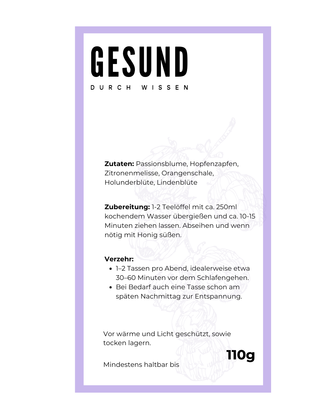 Tee - "Schlaf" Gesund durch Wissen 110g